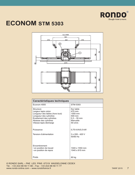 RONDO 4000- STM5303 - Econom Tabletop Sheeter