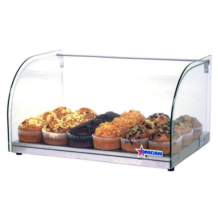Omcan 22" Countertop Food Display Case with Curved Front Glass – 25L Capacity Bakery & Pastry Merchandiser Display Case