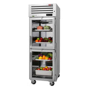 Turbo Air PRO-26-2R-G-PT-N 28 3/4" One Section Pass Thru Refrigerator, (4) Right Hinge Glass Doors, 115v - Donut-Equipment.com