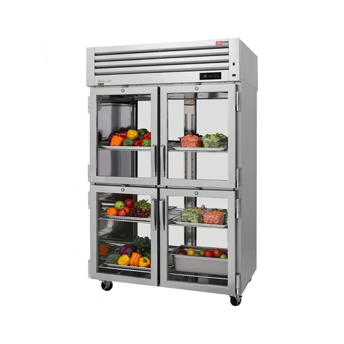 Turbo Air PRO-50-4R-G-PT-N 51 3/4" Two Section Pass Thru Refrigerator, (8) Left/Right Hinge Glass Doors, 115v - Donut-Equipment.com