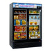 Turbo Air TGF-49FB-N 54 3/8" Two Section Display Freezer w/ Swing Doors - Bottom Mount Compressor, Black, 115v - Donut-Equipment.com
