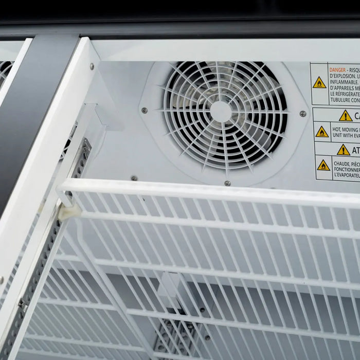 Turbo Air TGF-49FB-N 54 3/8" Two Section Display Freezer w/ Swing Doors - Bottom Mount Compressor, Black, 115v - Donut-Equipment.com