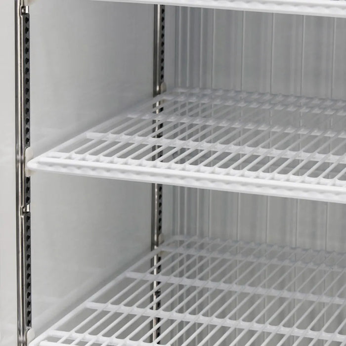 Turbo Air TGF-49FB-N 54 3/8" Two Section Display Freezer w/ Swing Doors - Bottom Mount Compressor, Black, 115v - Donut-Equipment.com