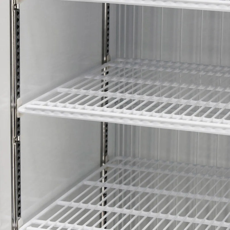 Turbo Air TGF-49F-N 54 3/8" Two Section Display Freezer w/ Swing Doors - Bottom Mount Compressor, White, 115v - Donut-Equipment.com