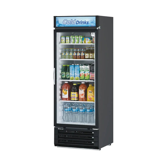Turbo Air TGM-22RVB-N6 29" TGM Series One Section Glass Door Merchandiser - (1) Right Hinge Door, Black, 115v - Donut-Equipment.com