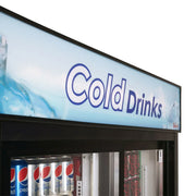 Turbo Air TGM-48RB-N 56" Series Two Section Glass Door Merchandiser - (2) Sliding Doors, Black, 115v - Donut-Equipment.com