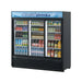 Turbo Air TGM-69RB-N 78" Black Three Section Glass Door Merchandiser Refrigerator – (3) Swing Doors, LED Lighting, 115v - Donut-Equipment.com