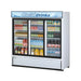 Turbo Air TGM-69R-N 78" White Three Section Glass Door Merchandiser Refrigerator – (3) Swing Doors, LED Lighting, 115v - Donut-Equipment.com
