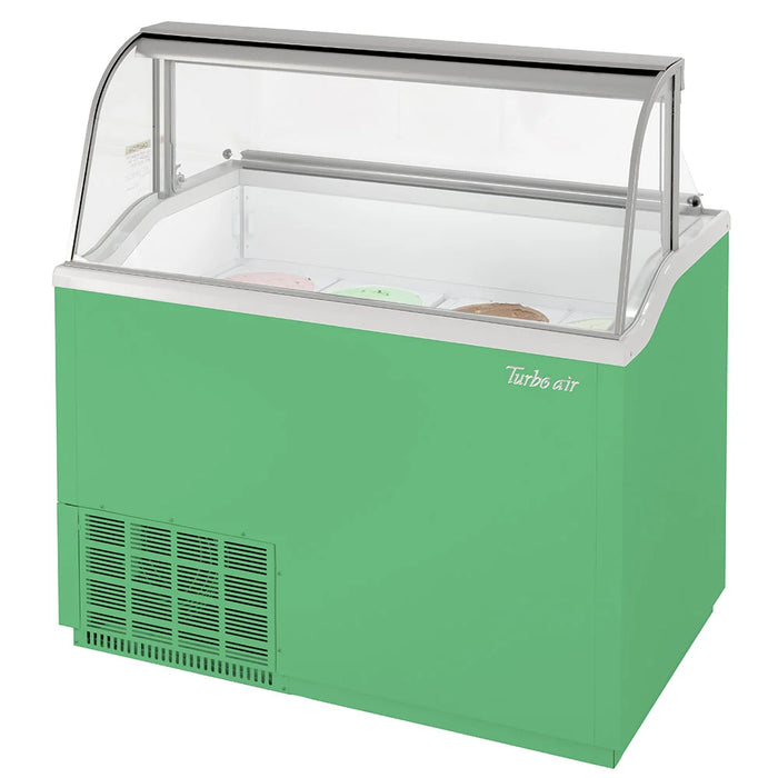 Turbo Air TIDC-47G-N 47" Stand Alone Ice Cream Freezer w/ 8 Tub Capacity - Green, 115v - Donut-Equipment.com