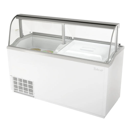 Turbo Air TIDC-70W-N 68" Stand Alone Ice Cream Freezer w/ 12 Tub Capacity - White, 115v - Donut-Equipment.com