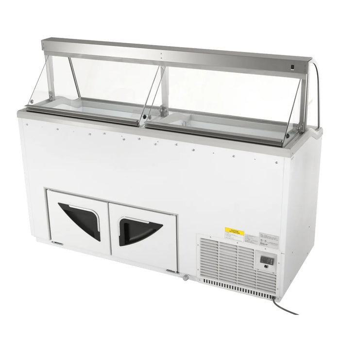 Turbo Air TIDC-70W-N 68" Stand Alone Ice Cream Freezer w/ 12 Tub Capacity - White, 115v - Donut-Equipment.com