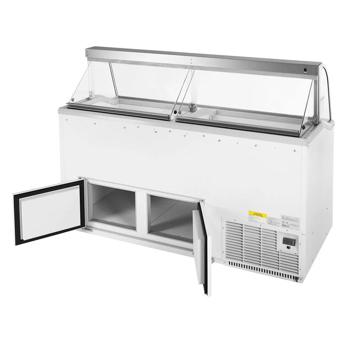 Turbo Air TIDC-70W-N 68" Stand Alone Ice Cream Freezer w/ 12 Tub Capacity - White, 115v - Donut-Equipment.com