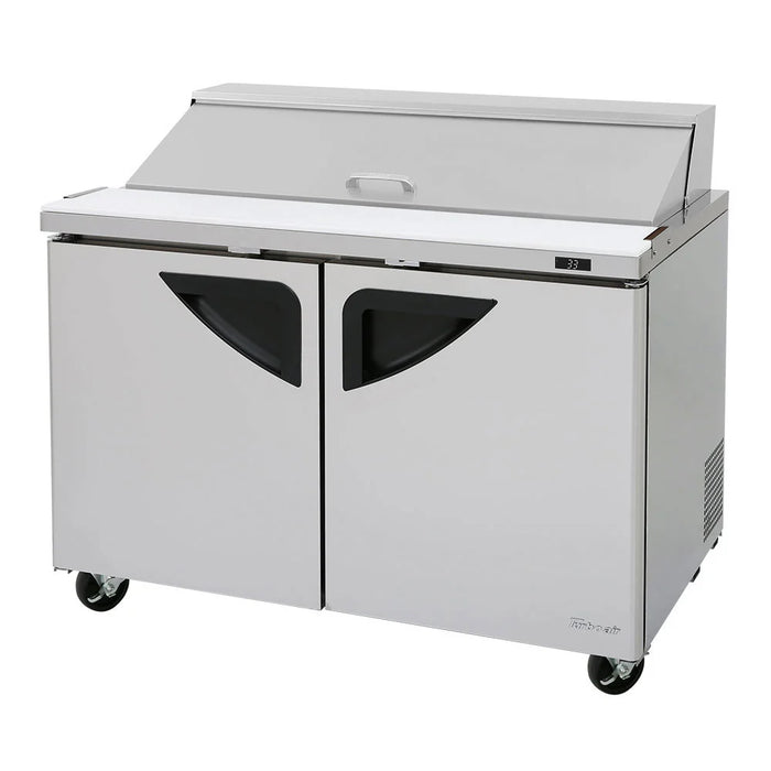 Turbo Air TST-48SD-N 48" Super Deluxe 2 Door Refrigerated Sandwich Prep Table - Donut-Equipment.com