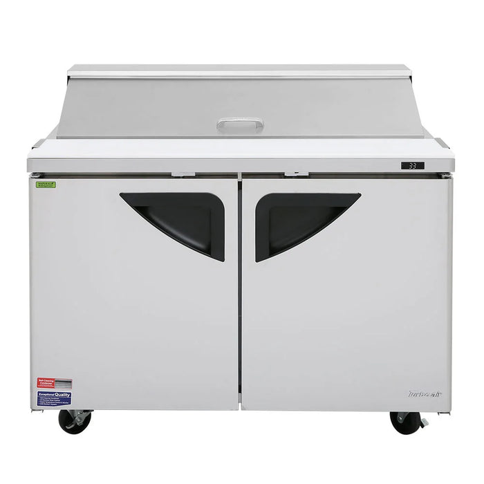 Turbo Air TST-48SD-N 48" Super Deluxe 2 Door Refrigerated Sandwich Prep Table - Donut-Equipment.com