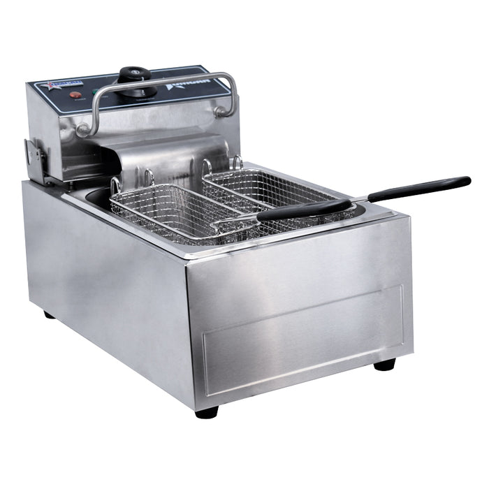 Omcan 12 lb Countertop Electric Fryer – 2500W, 220V Commercial Deep Fryer for Restaurants, Concession Stands & Foodservice Kitchens