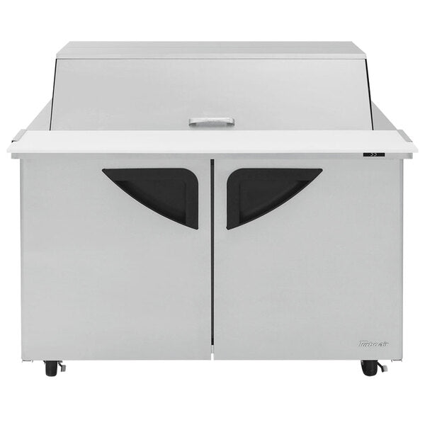 Turbo Air TST-48SD-18-N-DS 48" 2 Door Mega Top Dual Sided Refrigerated Sandwich Prep Table - Donut-Equipment.com