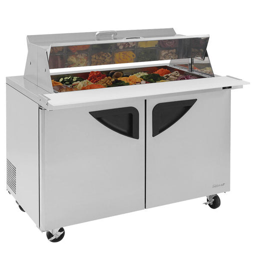 Turbo Air TST-48SD-18-N-DS 48" 2 Door Mega Top Dual Sided Refrigerated Sandwich Prep Table - Donut-Equipment.com