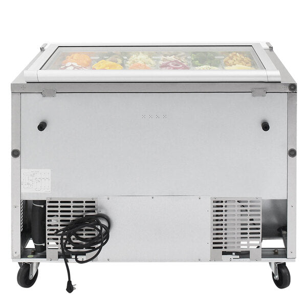 Turbo Air TST-48SD-18-N-GL 48" 2 Door Mega Top Hinged Glass Lid Refrigerated Sandwich Prep Table - Donut-Equipment.com