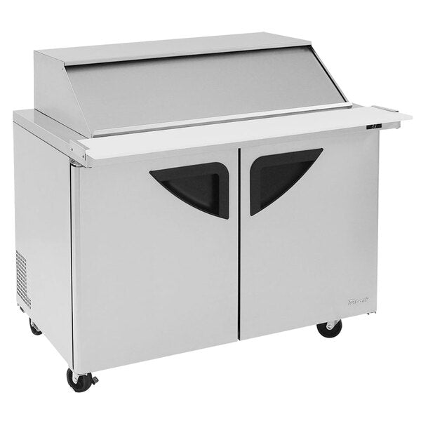 Turbo Air TST-48SD-18-N-SL 48" 2 Door Mega Top Sliding Lid Refrigerated Sandwich Prep Table - Donut-Equipment.com