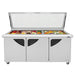 Turbo Air TST-72SD-30-N-GL 72" 3 Door Mega Top Hinged Glass Lid Refrigerated Sandwich Prep Table - Donut-Equipment.com