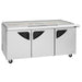 Turbo Air TST-72SD-30-N-GL 72" 3 Door Mega Top Hinged Glass Lid Refrigerated Sandwich Prep Table - Donut-Equipment.com