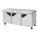 Turbo Air TST-72SD-30-N-GL 72" 3 Door Mega Top Hinged Glass Lid Refrigerated Sandwich Prep Table - Donut-Equipment.com