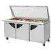Turbo Air TST-72SD-30-N-GL 72" 3 Door Mega Top Hinged Glass Lid Refrigerated Sandwich Prep Table - Donut-Equipment.com