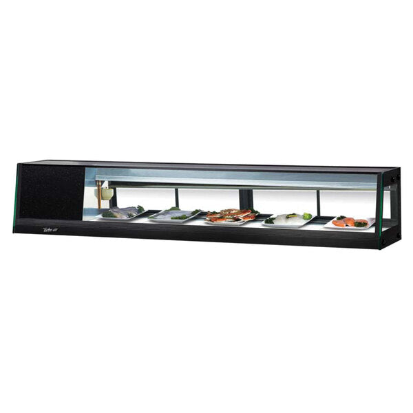 Turbo Air SAS-70L-N 70" Straight Glass Refrigerated Food/Sushi Case - Left Side Compressor - Donut-Equipment.com