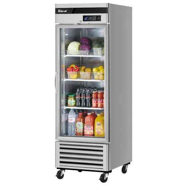 Turbo Air TSR-23GSD-N6 Super Deluxe 27" Bottom Mounted Glass Door Reach-In Refrigerator with LED Lighting - Donut-Equipment.com