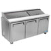 Turbo Air MST-72-N M3 Series 72" 3 Door Stainless Steel Refrigerated Sandwich Prep Table - Donut-Equipment.com