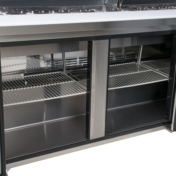 Turbo Air MST-72-N M3 Series 72" 3 Door Stainless Steel Refrigerated Sandwich Prep Table - Donut-Equipment.com