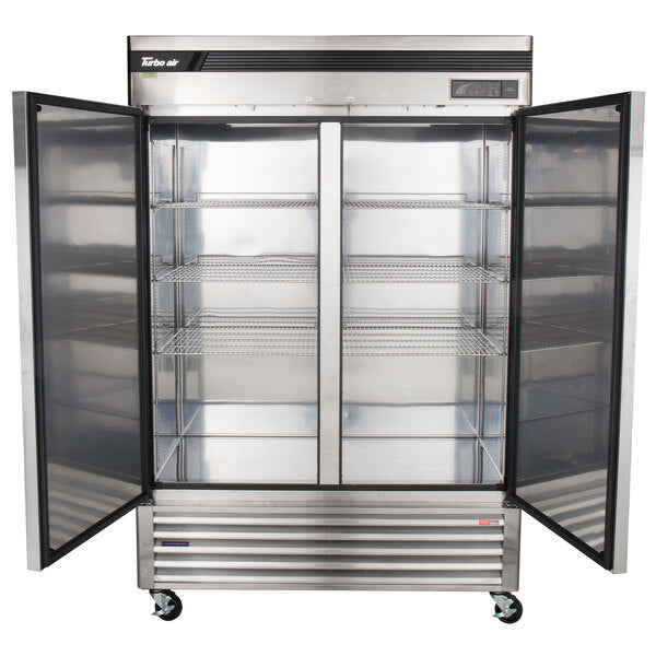 Turbo Air TSR-49SD-N6 Super Deluxe 54" Bottom Mounted Solid Door Reach-In Refrigerator with LED Lighting - Donut-Equipment.com
