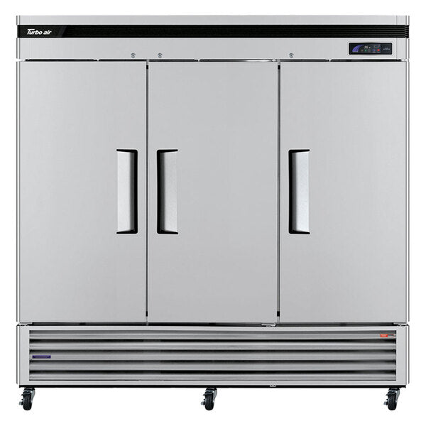 Turbo Air TSR-72SD-N Super Deluxe 82" Bottom Mounted Solid Door Reach-In Refrigerator with LED Lighting - Donut-Equipment.com