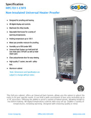 Cozoc HPC7011-C9F9 Heater/Proofer Cabinet, 1500 watts - Donut-Equipment.com