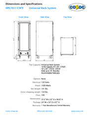 Cozoc HPC7011-C9F9 Heater/Proofer Cabinet, 1500 watts - Donut-Equipment.com