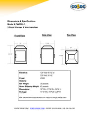 Two Door Warmer and Merchandiser for Cooked Foods Display for Service Counter - Donut-Equipment.com