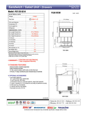 Turbo Air PST-28-D2-N 27 1/2" PRO Series Sandwich/Salad Prep Table w/ Refrigerated Base - Donut-Equipment.com