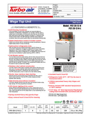 Turbo Air PST-28-12-N 27 1/2" PRO Series Mega Top Sandwich/Salad Prep Table w/ Refrigerated Base - Donut-Equipment.com