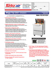 Turbo Air PST-28-12-D2-N 27" PRO Series Mega Top Sandwich/Salad Prep Table w/ Refrigerated Base - Donut-Equipment.com