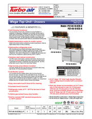 urbo Air PST-48-18-D2R-N 48 1/4" PRO Series Mega Top Sandwich/Salad Prep Table w/ Refrigerated Base - Donut-Equipment.com