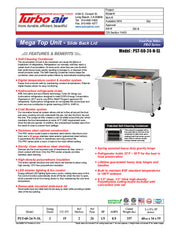 Turbo Air PST-60-24-N-SL 60 1/4" PRO Series Mega Top Sandwich/Salad Prep Table w/ Refrigerated Base - Donut-Equipment.com