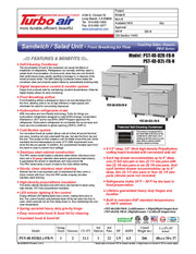Turbo Air PST-48-D2R(L)-FB-N 27 1/2" PRO Series Sandwich/Salad Prep Table w/ Refrigerated Base - Donut-Equipment.com