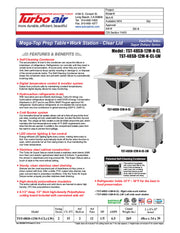 Turbo Air Super Deluxe TST-48SD-12M-N-CL 48" 2 Door Mega Top Refrigerated Sandwich Prep Table with Clear Lid - Donut-Equipment.com