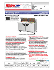 Turbo Air TST-60SD-24-FB-N 60 1/4" Super Deluxe Mega Top Sandwich/Salad Prep Table - Donut-Equipment.com