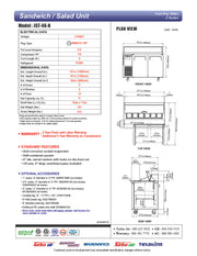 Turbo Air JST-48-N 48" 2 Door Side Mount Compressor Refrigerated Sandwich Prep Table - Donut-Equipment.com