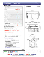 Turbo Air JST-72-N 71" 3 Door Side Mount Compressor Refrigerated Sandwich Prep Table - Donut-Equipment.com
