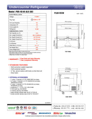 Turbo Air PUR-48-N 48 1/4" W Undercounter Refrigerator w/ 2 Sections & 2 Doors - Donut-Equipment.com