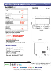 Turbo Air PUR-72-D4-N 72 5/8" W Undercounter Refrigerator w/ 2 Sections & 4 Drawers - Donut-Equipment.com