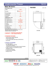 Turbo Air PUF-28-N 27 1/2" W Undercounter Freezer w/ 1 Section & 1 Door - Donut-Equipment.com
