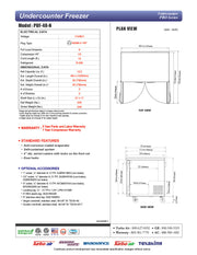 Turbo Air PUF-48-N 48 1/4" W Undercounter Freezer w/ 2 Sections & 2 Doors - Donut-Equipment.com